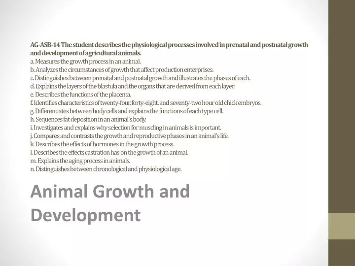 animal growth and development