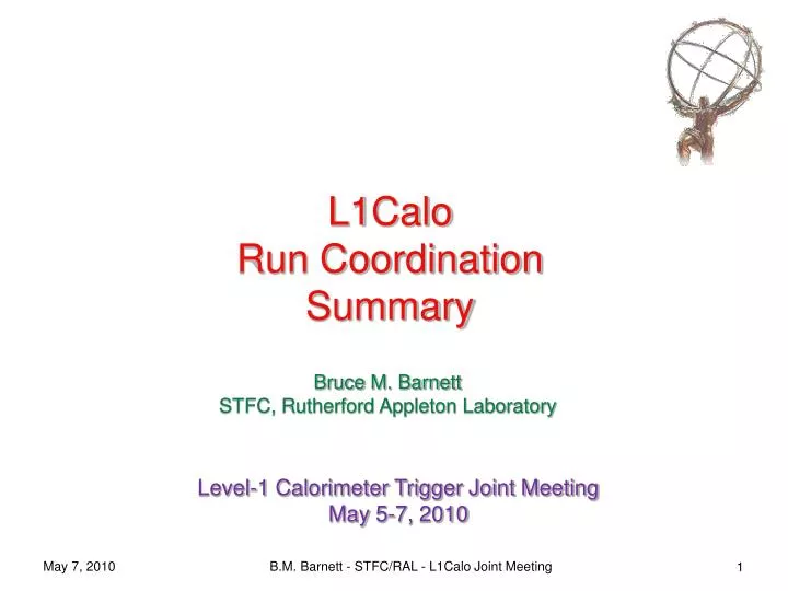 l1calo run coordination summary
