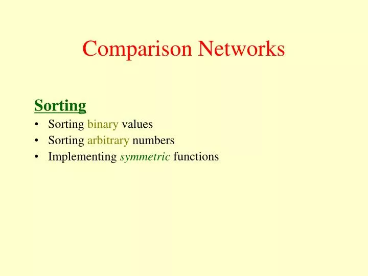 comparison networks
