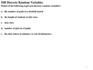 10B Discrete Random Variables