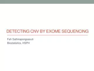Detecting CNV by Exome Sequencing