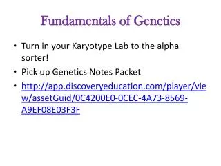 Fundamentals of Genetics