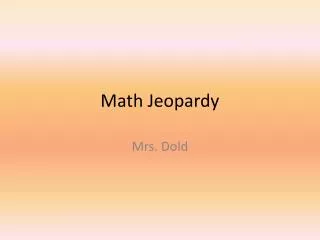 math jeopardy