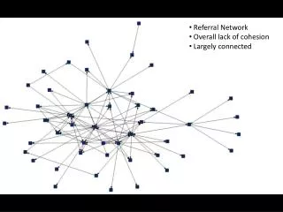 Referral Network Overall lack of cohesion Largely connected