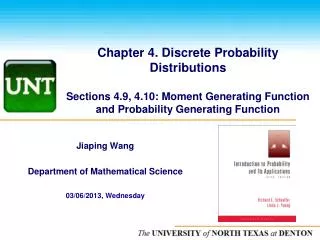 Jiaping Wang Department of Mathematical Science 03/06/2013, Wednesday