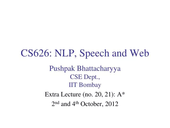 cs626 nlp speech and web