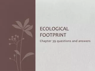 Ecological footprint