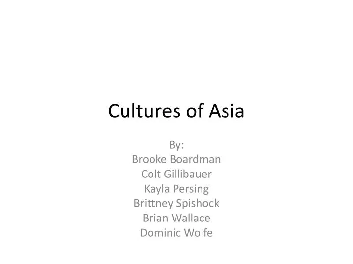 cultures of asia