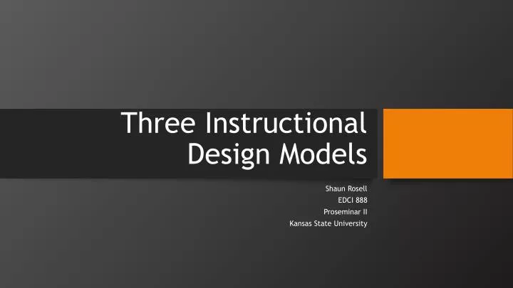 three instructional design models