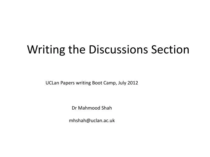 writing the discussions section