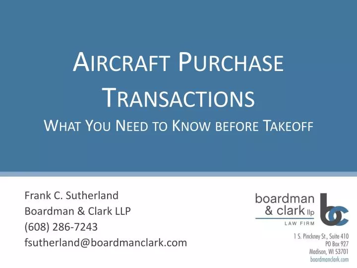 aircraft purchase transactions what you need to know before takeoff