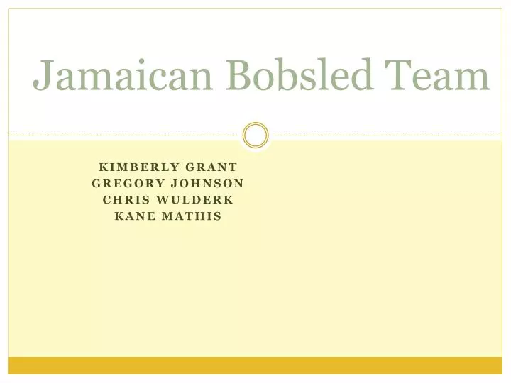 jamaican bobsled team