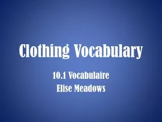 Clothing Vocabulary