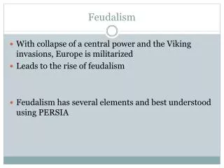 Feudalism