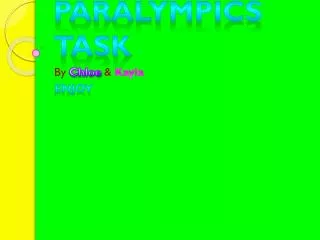 Paralympics Task