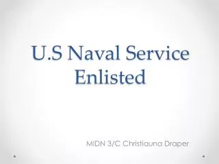 U.S Naval Service Enlisted