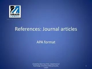 References: Journal articles