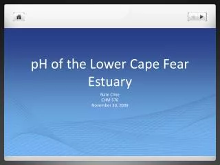 pH of the Lower Cape Fear Estuary