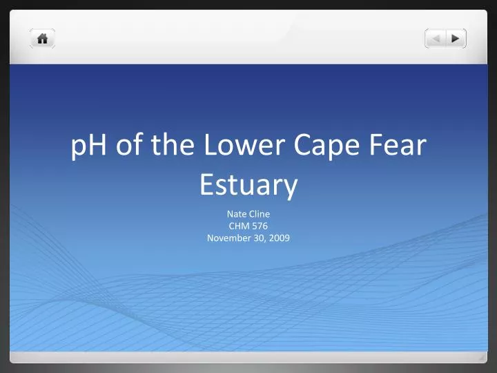 ph of the lower cape fear estuary