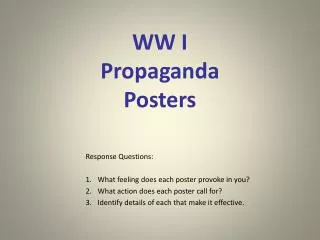 WW I Propaganda Posters
