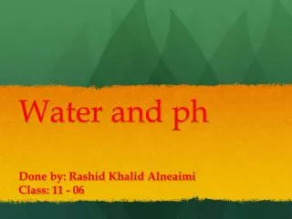 Water and ph