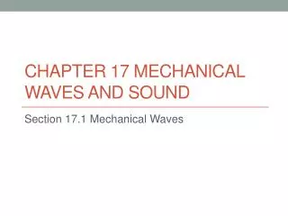 PPT - Mechanical Waves PowerPoint Presentation, Free Download - ID:2163433