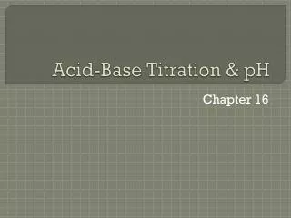 acid base titration ph