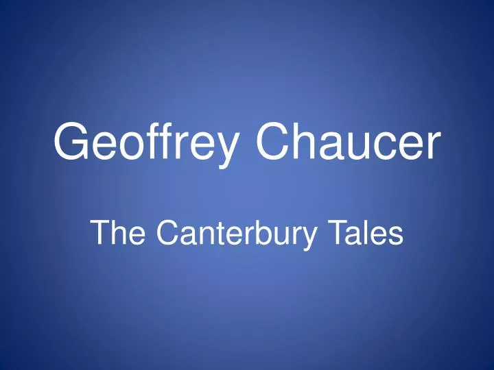 geoffrey chaucer