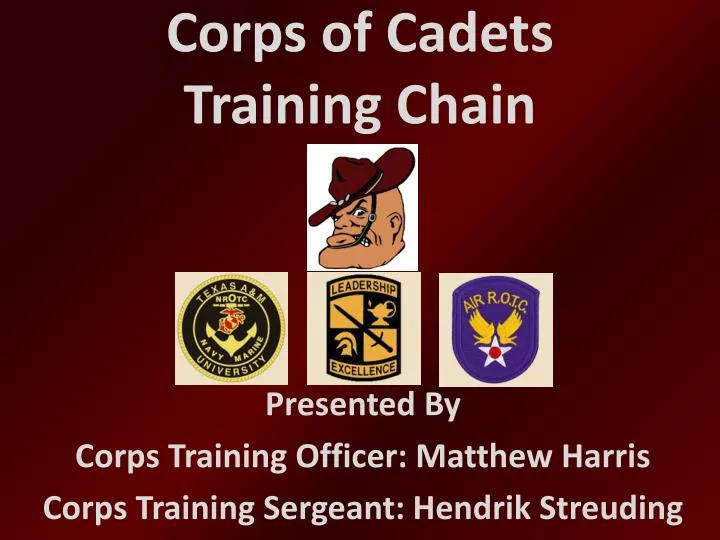 corps of cadets training chain