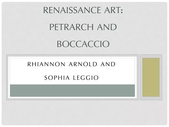 renaissance art petrarch and boccaccio