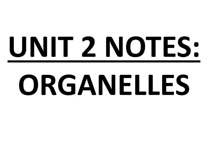 unit 2 notes organelles