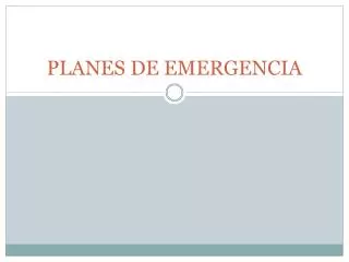 planes de emergencia