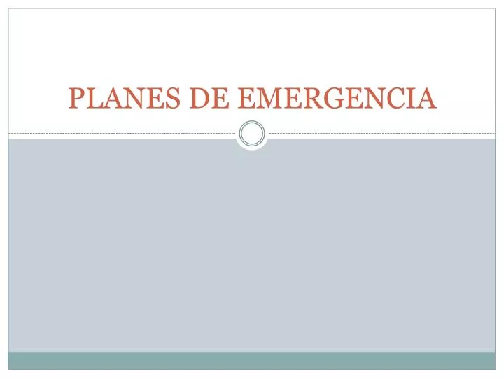 planes de emergencia