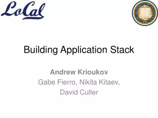 Building Application Stack