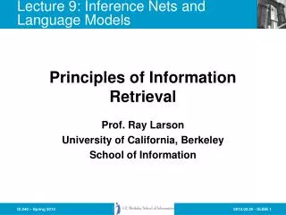 Lecture 9: Inference Nets and Language Models