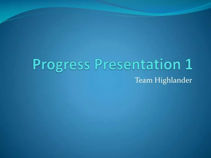 progress presentation 1