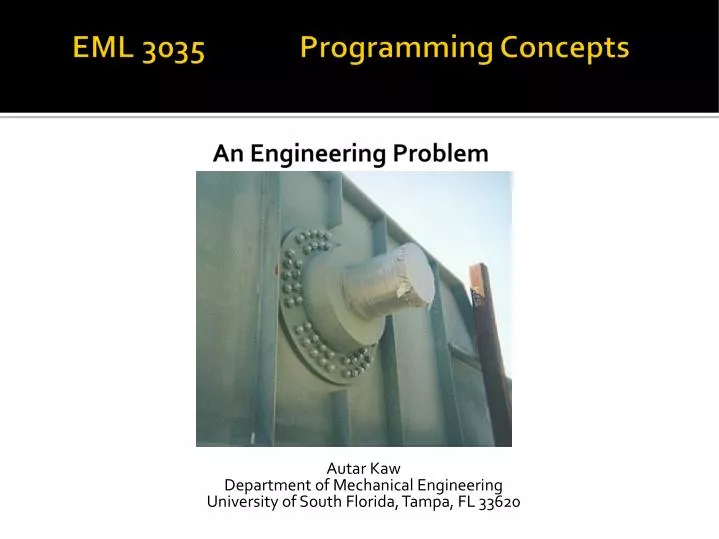 eml 3035 programming concepts an engineering problem