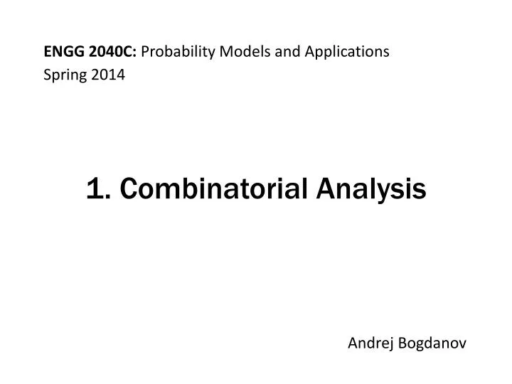 1 combinatorial analysis