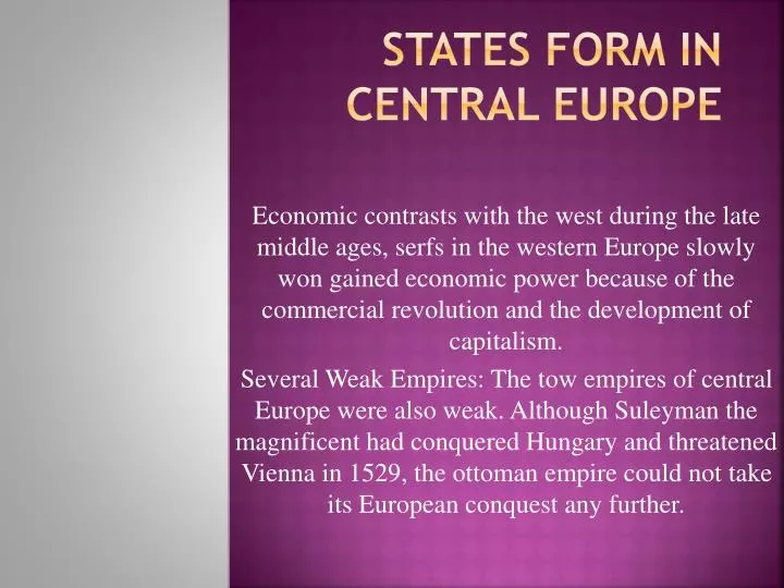 states form in central europe