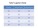 Tyler’s game show