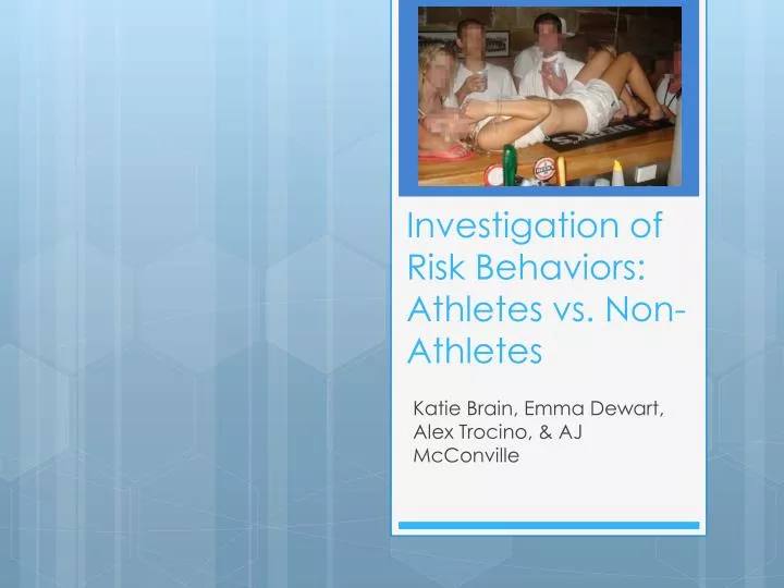 investigation of risk behaviors athletes vs non athletes