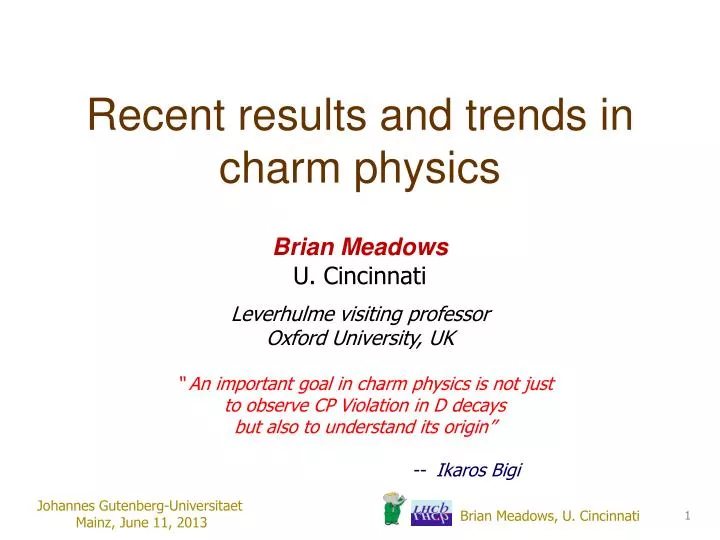 recent results and trends in charm physics