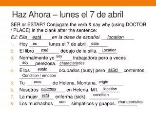 haz ahora lunes el 7 de abril