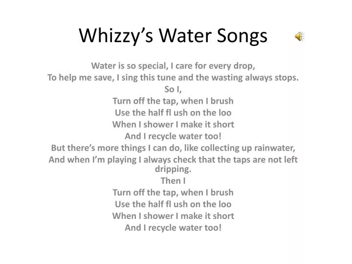 whizzy s water songs