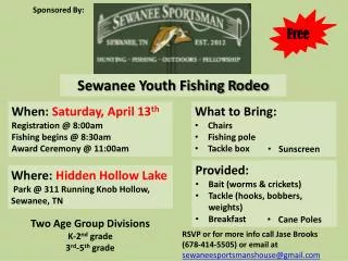 Sewanee Youth Fishing Rodeo