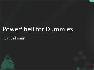 PowerShell for Dummies