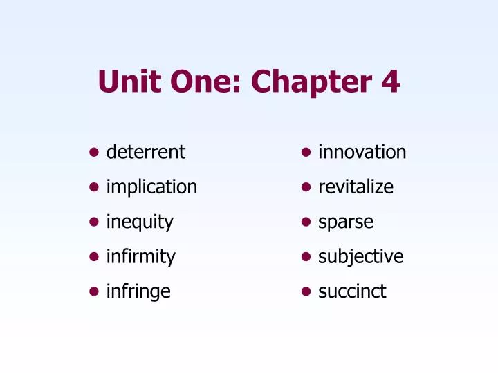 unit one chapter 4