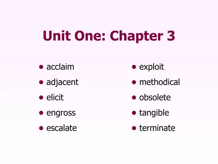 unit one chapter 3