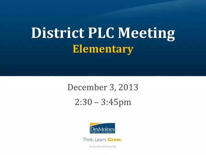 district plc meeting elementary