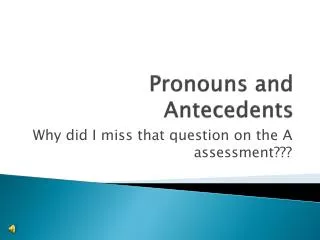 Pronouns and Antecedents